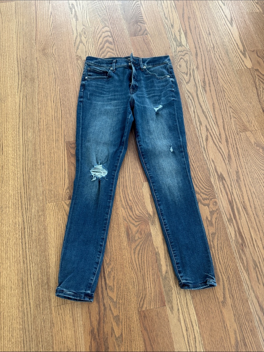 Express Blue Ripped Skinny Jeans